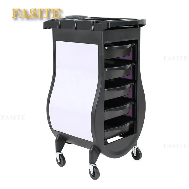 For Barber Shop Tool Cart Hair Storage Cabinet with Hair Dryer Shelf Beauty Rolling Trolley Organizer Multi-layer