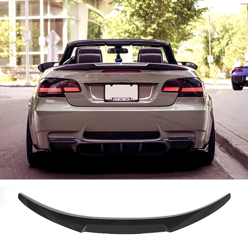 

E93 Spoiler for BMW 335i M3 Convertible Glossy Black Rear Wing 2007-2013 Carbon Paint Car Rear Trunk Lip