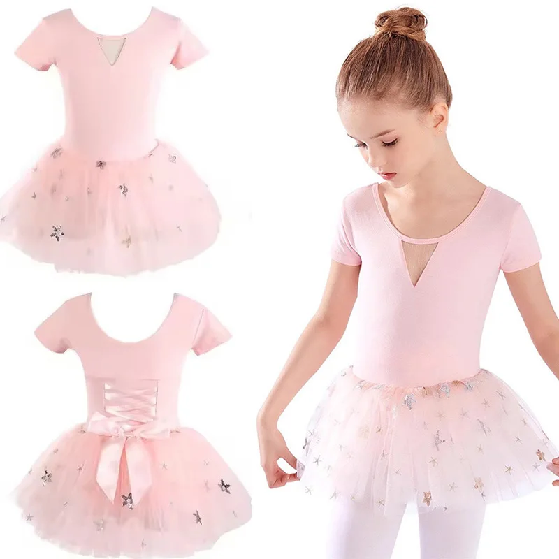 Ballet Tutu Leotards Toddler Girls Short Long Sleeve with Glitter Skirt Dance Ballerina Outfit Ballerina Dress Sparkle Clothes