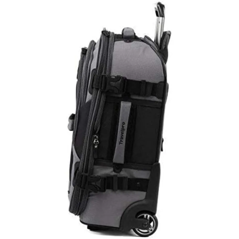 2-Piece Adult Expandable Rollaboard Luggage Set in Grey/Black, Softside Bold Design with Large Capacity for Travel