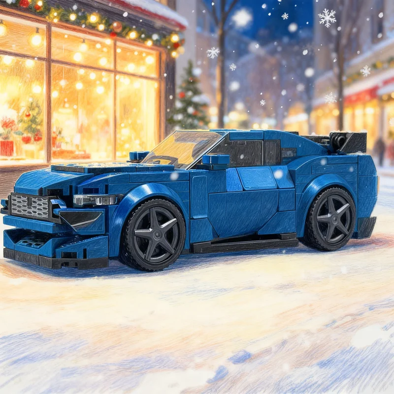 

253pcs MOC Built Tough Mustangesd Dark Horse City Champions Model Building Blocks Construction Toys Christmas Gifts Brick Kids