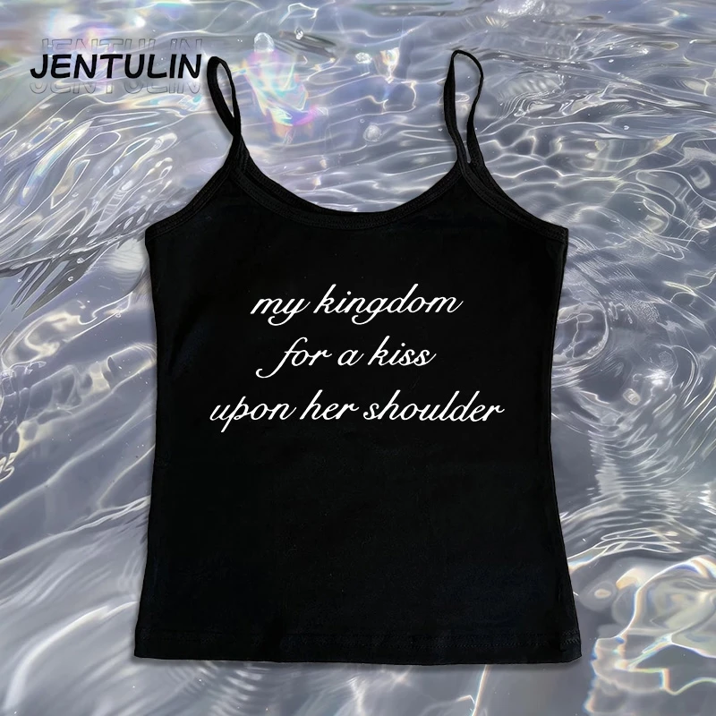 2000년대 Y2K 의류 하라주쿠 여성 민소매 탱크탑 빈티지 레터 프린트 그런지 크롭탑 스트릿웨어 펑크 고딕 이모걸 코르셋