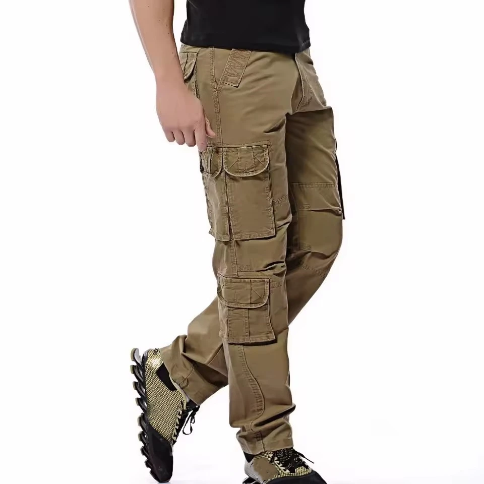 Nowe męskie spodnie cargo męskie luźne wojskowe spodnie taktyczne spodnie z wieloma kieszeniami pantalon homme duży rozmiar 46, męski kombinezon