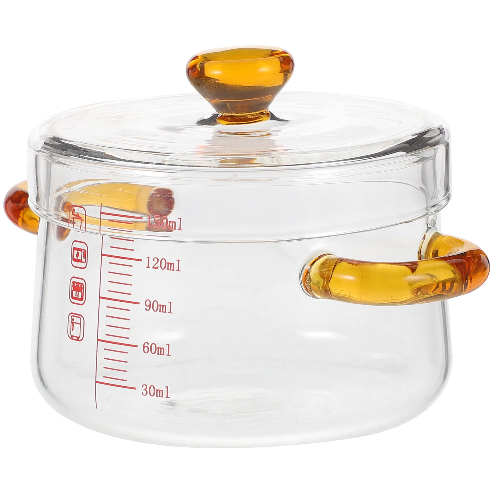 

Double-eared Glass Steamed Egg Bowl Small Soup Pot Stock with Lid Stew Simmering Pots Lids for Cooking Baby