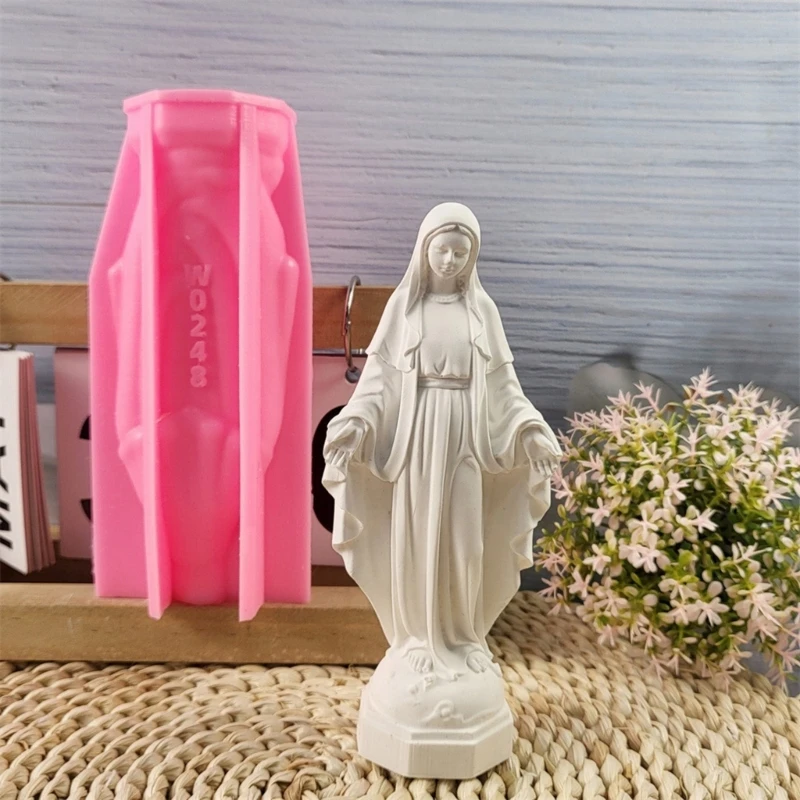 E15E, elegante diseño vírgenes, accesorio molde silicona resistente para vasos para velas, portátil para fiestas y