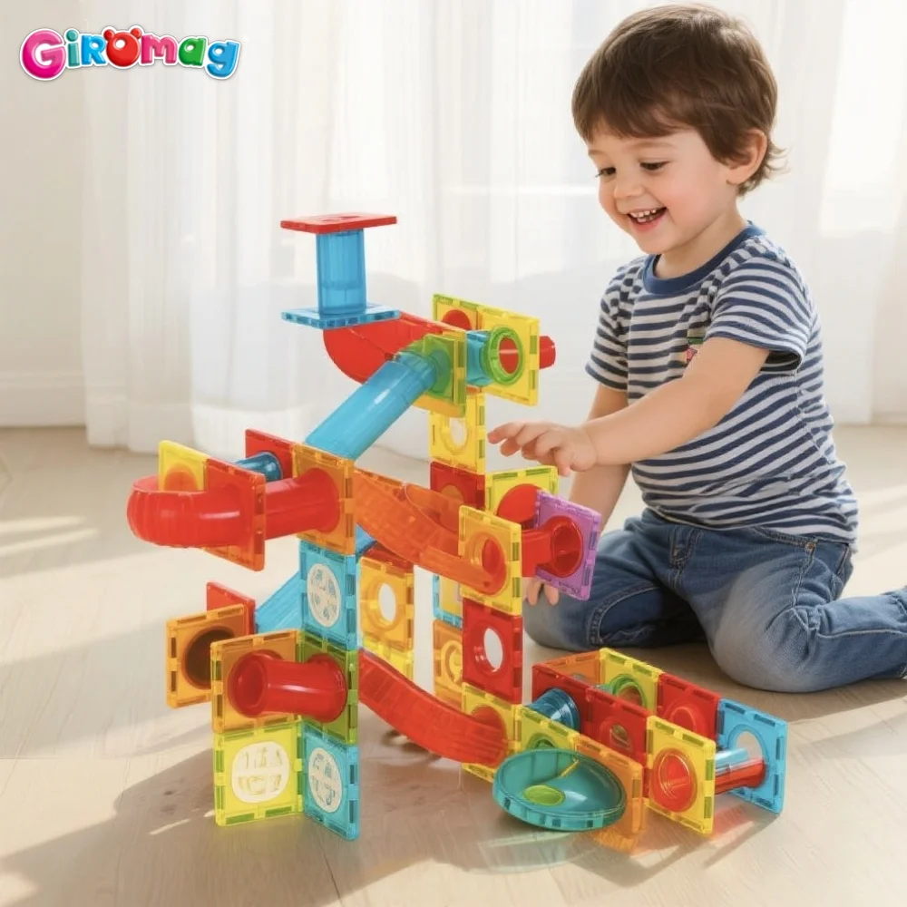 

GIROMAG 110PCS Magnetic Tiles & Tubes Building Set STEM Educational Construction Toys for Kids Boys Girls Ages 3-12
