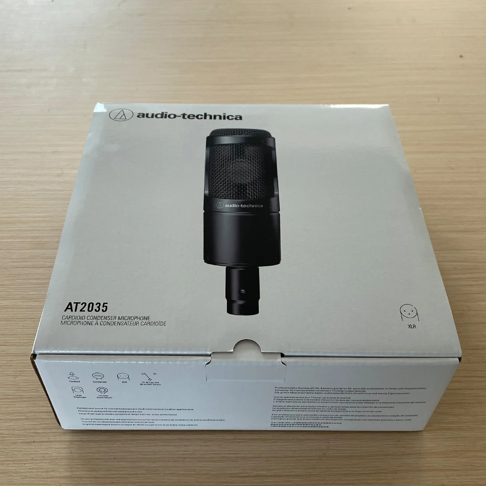 Audio Technica AT2035 Микрофон с большой диафрагмой Проводной кардиоидный конденсаторный микрофон для работы Живая запись Вокальный микрофон