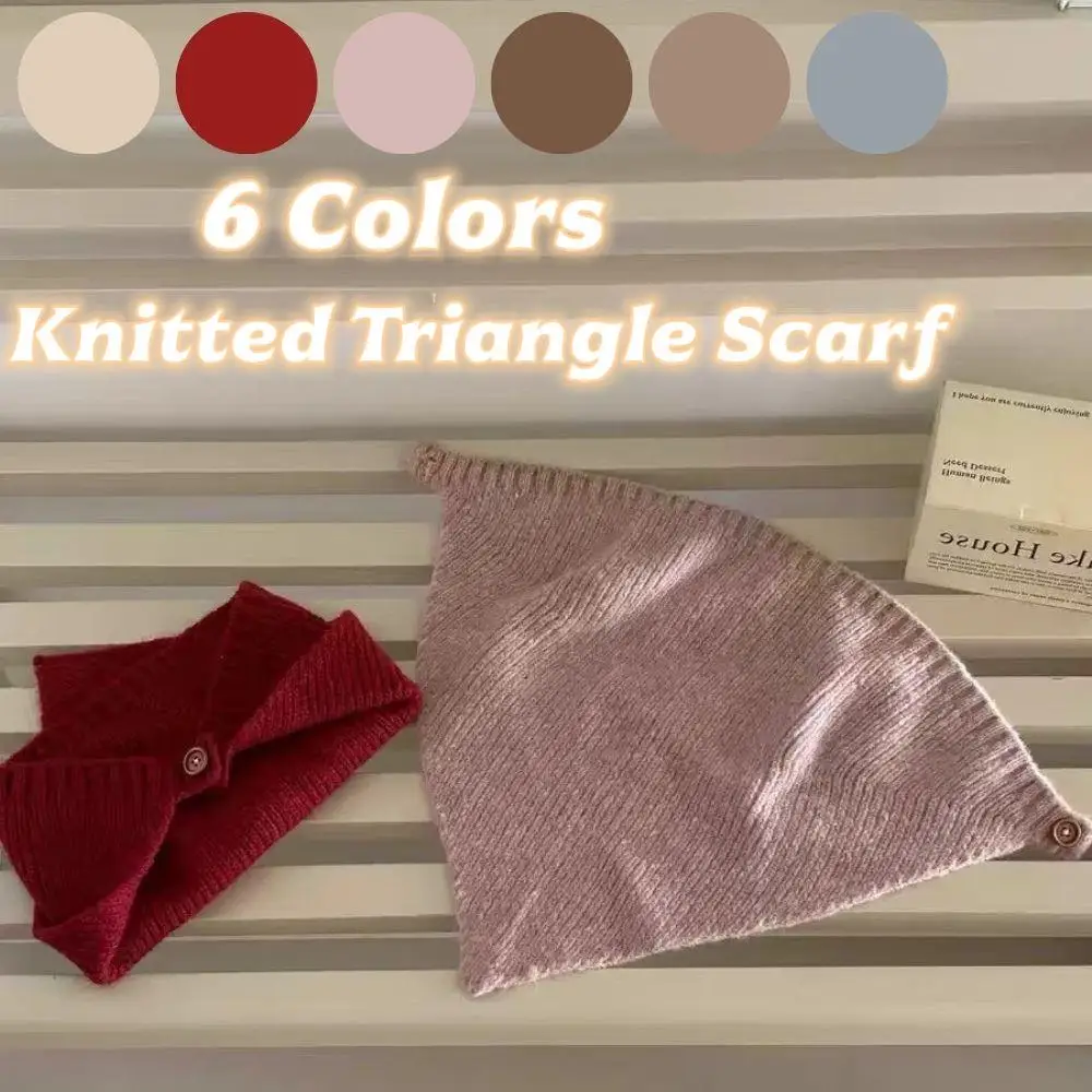 Gorro con capucha de lana tejida a la moda, gorros con orejeras a prueba de viento de Color sólido, bufanda triangular cálida para invierno y exteriores, diadema de ganchillo hecha a mano