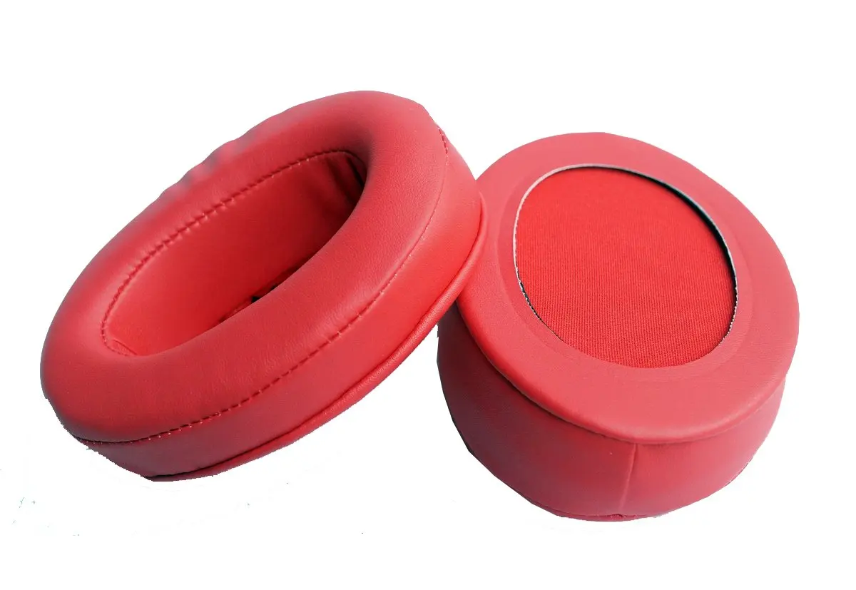 Replacement Cushion pad Compatible with Sony Brainwavz HM5,Velor Memory Foam Earpads for HifiMan, ATH, Philips, Fostex (Red)