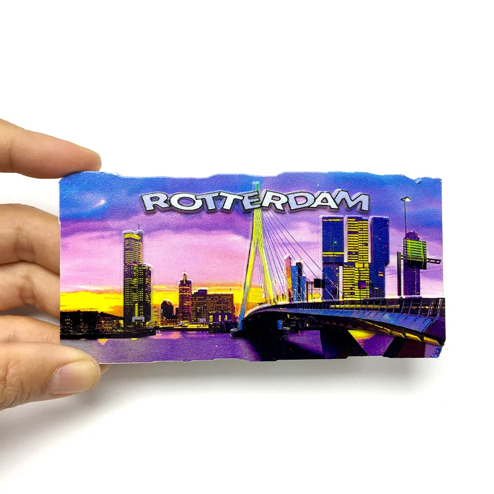 

3D Rotterdam Cityscape Resin Fridge Magnets - Decorative Refrigerator Magnets for Home & Kitchen Decor
