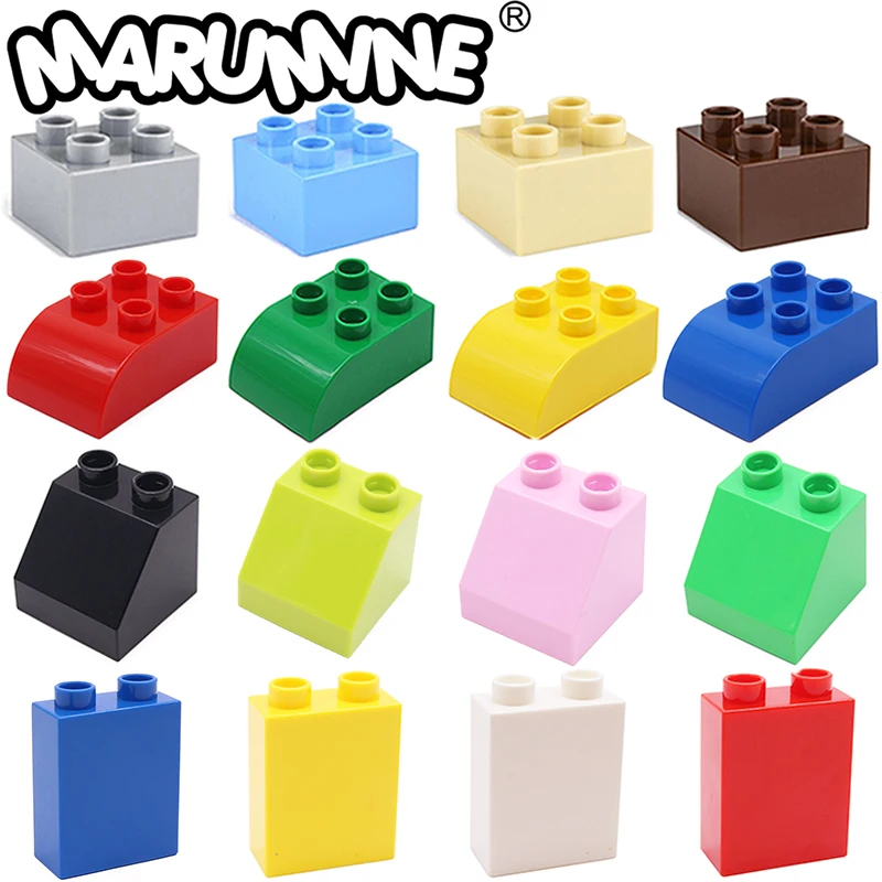 Marumine Moc 1x2 2x2ขนาดใหญ่5ชิ้นชิ้นส่วนอิฐบล็อกตัวต่อคลาสสิกของเล่นจำลองสิ่งก่อสร้าง DIY