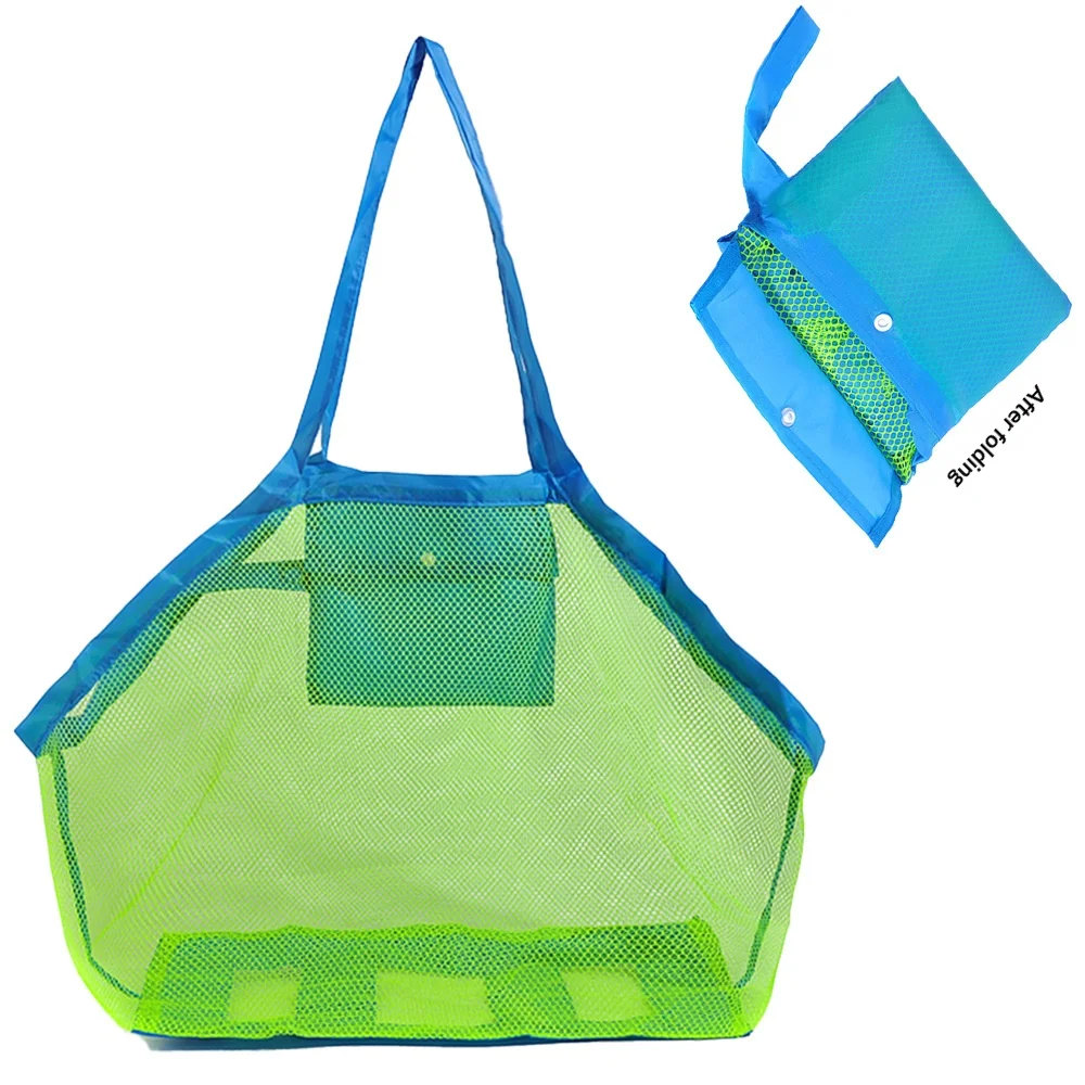 Bolsa de malla portátil Homefish Kids Sand Away, bolsa de playa grande para juguetes de baño, toallas y uso en exteriores