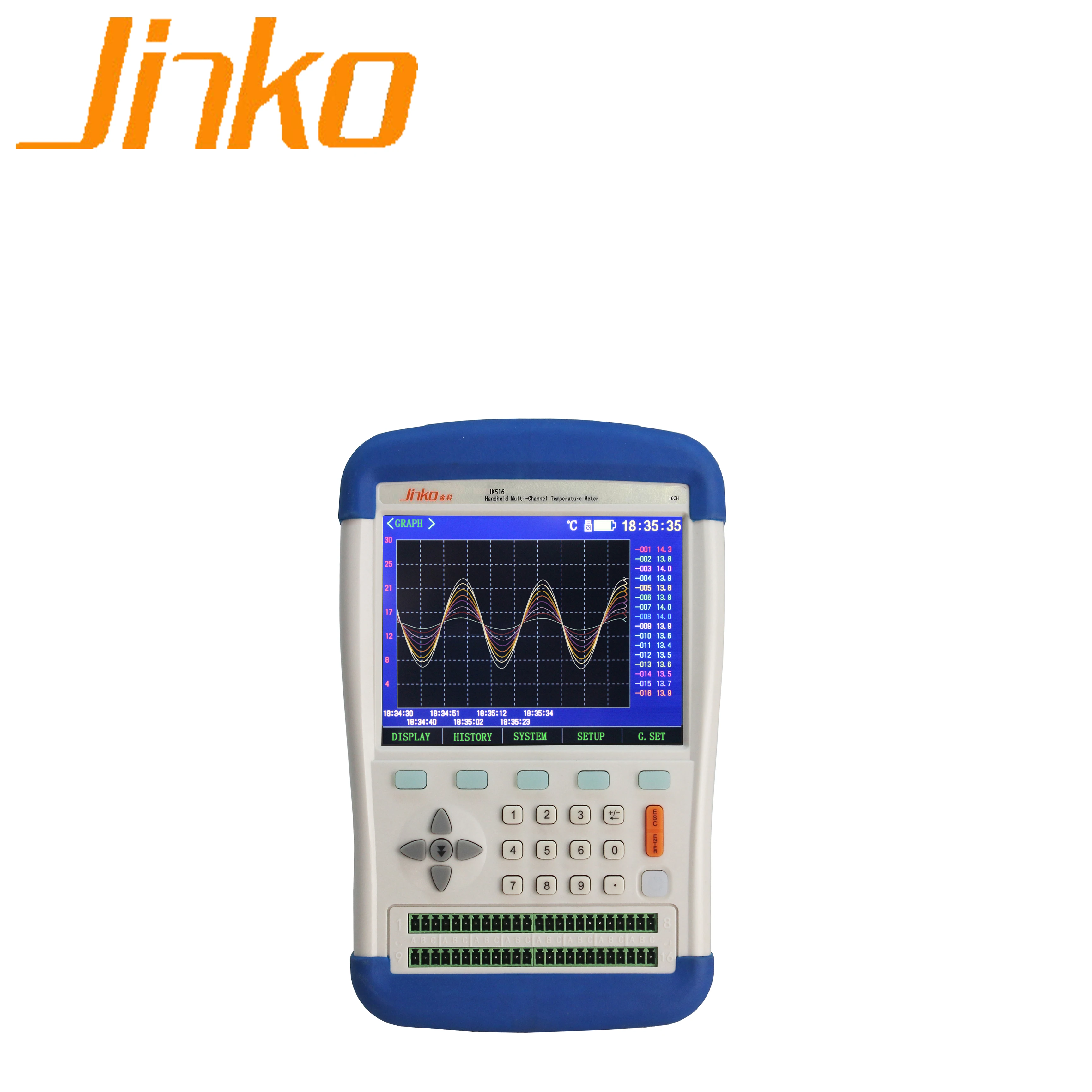 Hot Selling JK508 High Accuracy Digital Thermometer 8 Multi-Channel Temperature Logger Industrial Temperature Tester