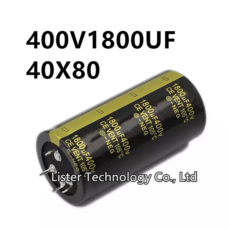 

1Pcs 400V 1800UF 400V1800UF 1800UF400V volume: 40x80 mm 4Pin audio power amplifier inverter aluminum electrolytic capacitor