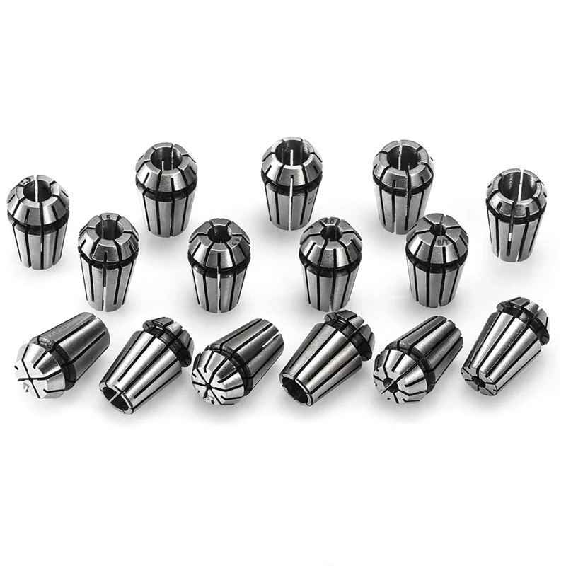 N15R-15PCS ER11 Precision Spring Collet Set For CNC Engraving Milling Lathe Chuck Tool 1.0Mm-7.0Mm & 1/4 Inch 1/8 Inch
