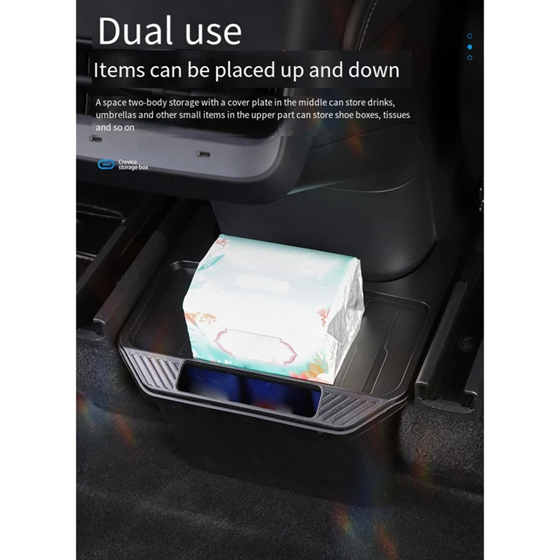 Rear Seat Storage Box Car Storage Box Car Trash Can For Tesla Model Y Car Storage Decoration Parts Accessories