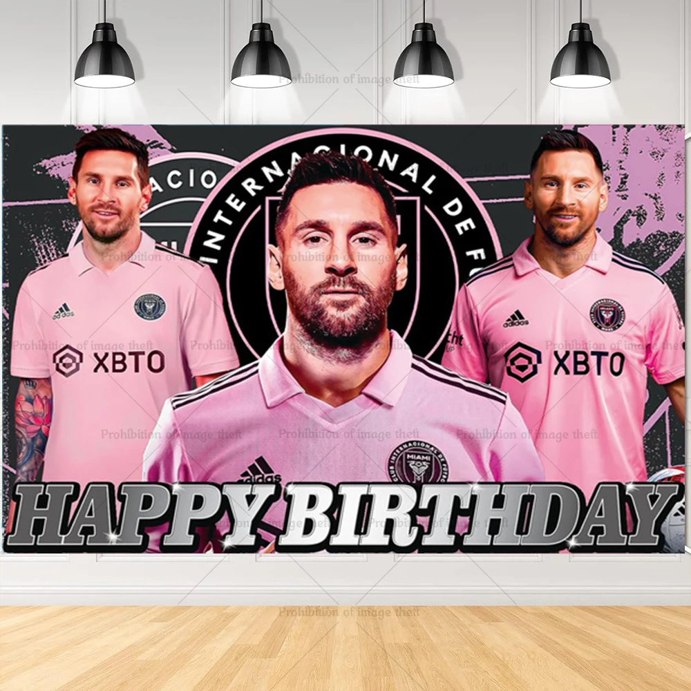 Fußballspieler Argentinien-Leo-Messi-Thema Fans Geburtstag Party Banner Hintergrund Kuchen Topper Nummer Ballon Dekor Requisiten Kinder Geschenk