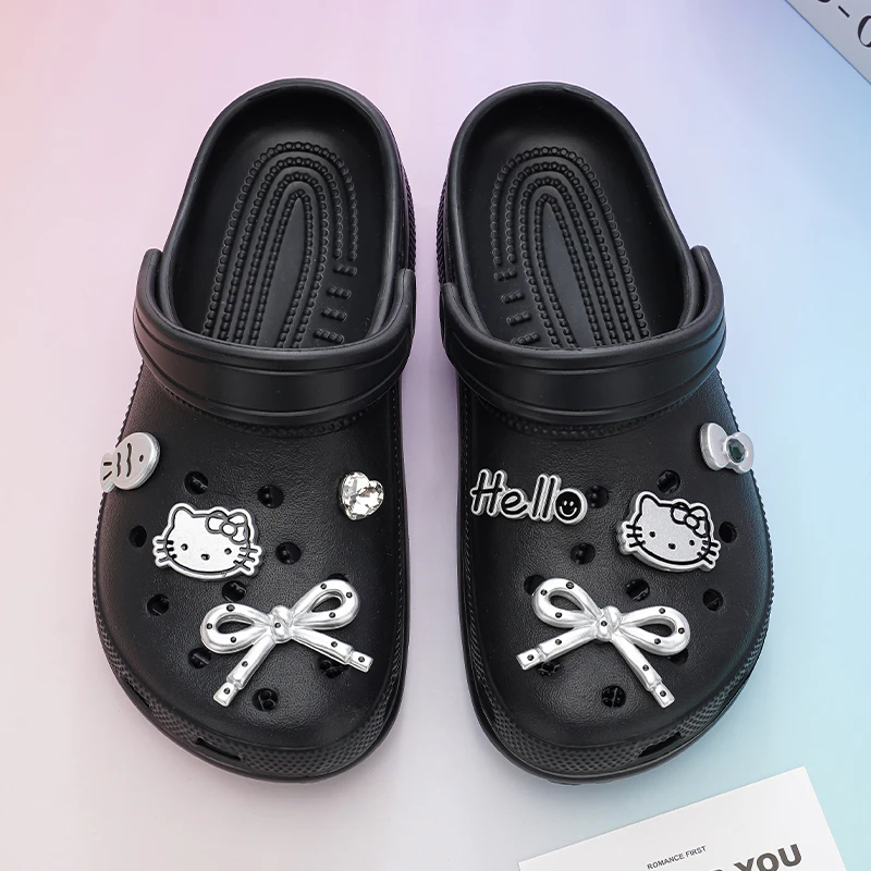[Hello Kitty Charm] Hello Kitty Themed Shoe Charm Set ABS Removable DIY Accessories, Animal-Themed Shoe Buckle Decor Xmas Gifts