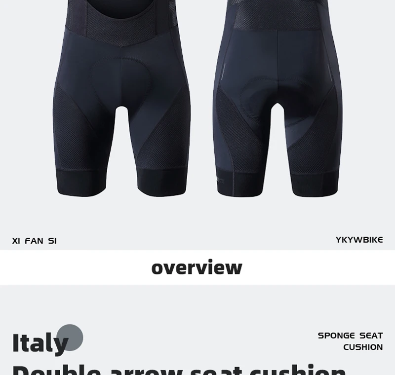YKYW Elastic Interface Herren Radsport-Trägerhose, Sommer, atmungsaktiv, Fahrrad-Shorts, 7-Stunden-Reiten, Fahrrad-Trägerhose, Outdoor-Bekleidung – Detail 4