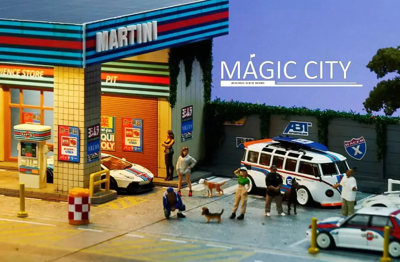 **PREORDER**Magic City 1:64 MARTINI Gas Station&Exhibition Hall Diorama