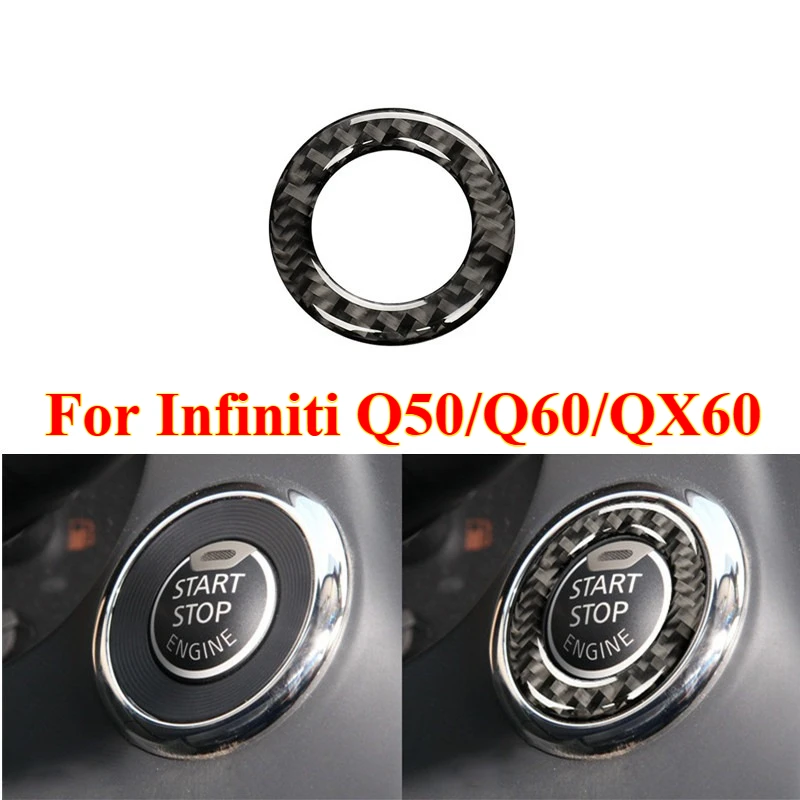 

1PCS Car Interior Engine Start Stop Ignition Switch Decoration Cover for Infiniti Q50/Q60/QX60，Car Interior Accessories