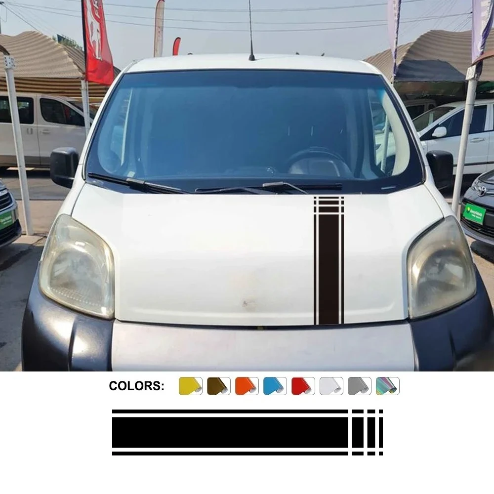 Cubierta de capó de coche, pegatinas de motor para Fiat Fiorino, accesorios para automóviles, Tuning Camper Van Combi, línea de capó, gráficos, calcomanías de película de vinilo