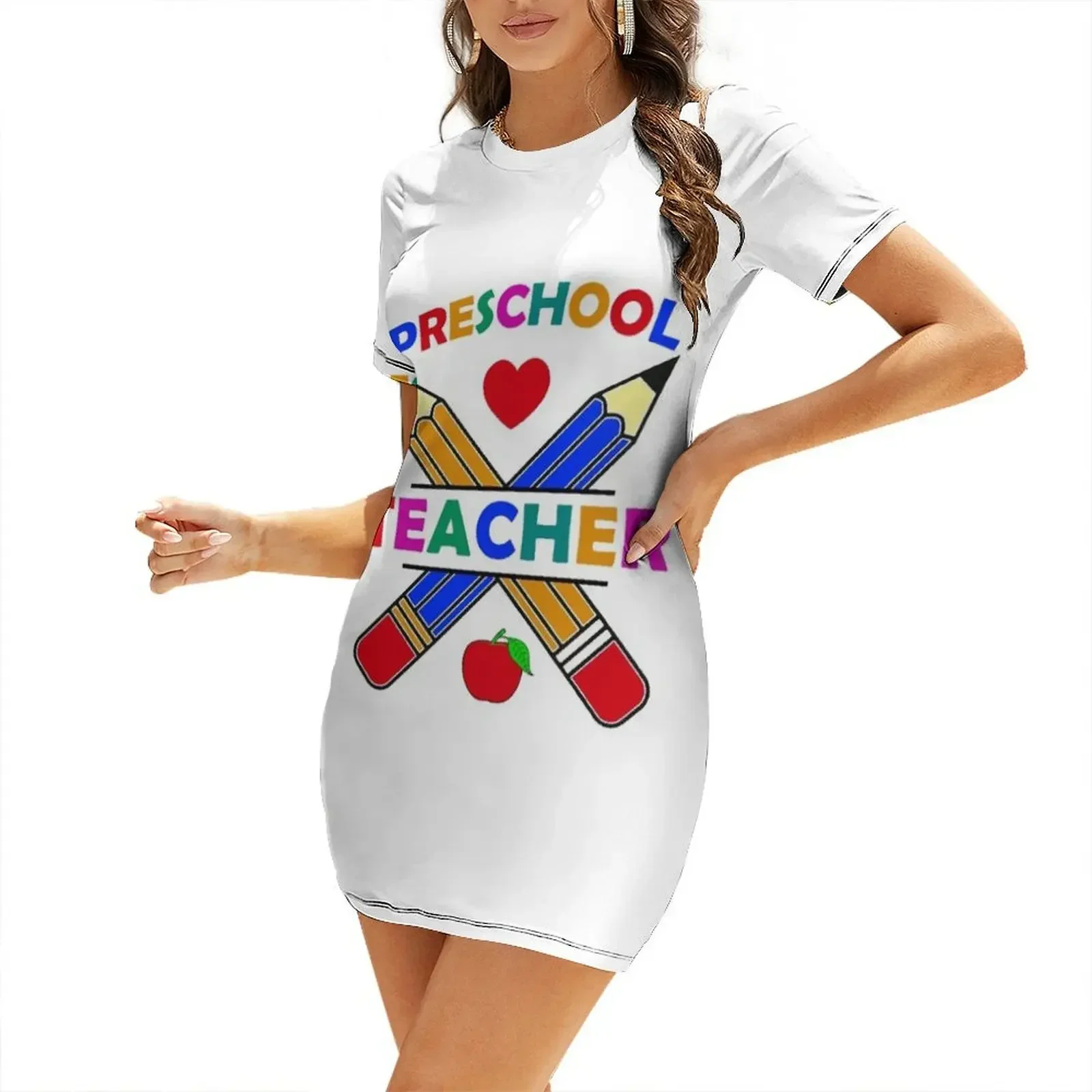 

Preschool Teacher Short-Sleeved Dress sexy short dresses daring elegant party dresses for women 2026