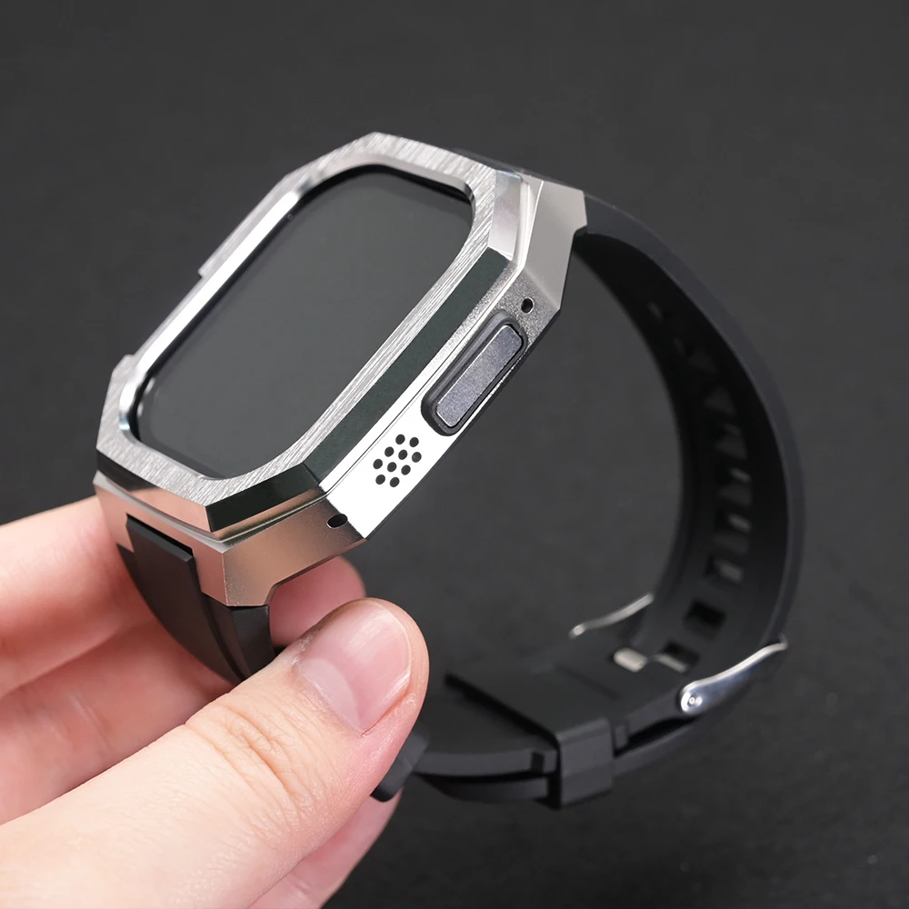 Custodia in TPU + cinturino in silicone per Apple Watch Ultra 2 49mm Accessori per bracciale aziendale per kit di modifica cinturino ultra lusso iwatch