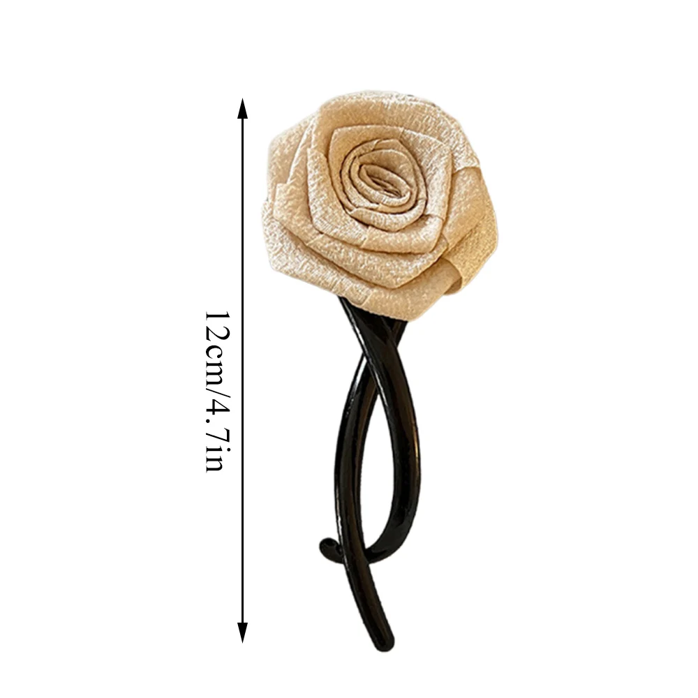 Retro Simple Dried Rose Twisted Hair Clip For Women Elegant Withered Rose Ponytail Clip Buckle Barrettes Flower One-word Scratch