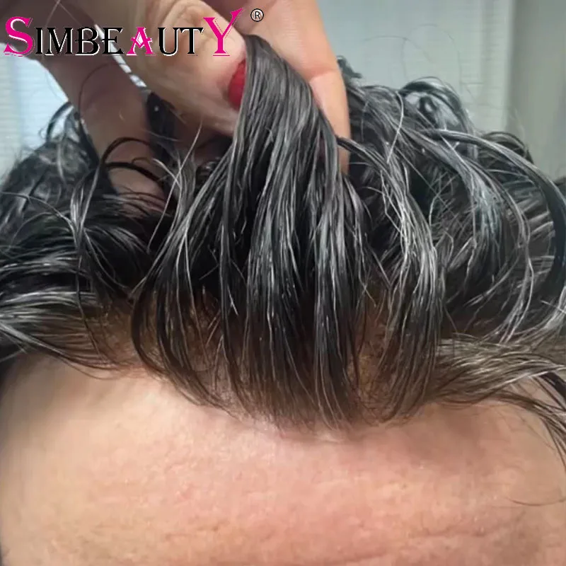 

Необнаружимая ультратонкая кожа, 0,04 мм, 100% плотность, мужской парик из микрокожи, человеческие волосы, натуральный волосяной протез, капиллярная система