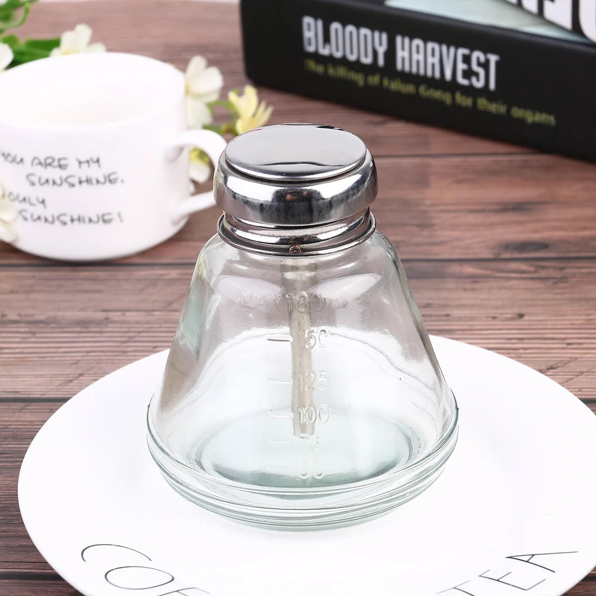 

1Pcs Thickened Glass Alcohol Bottle Leakproof Dispenser for Travel Home 180ml Durable Storage Container