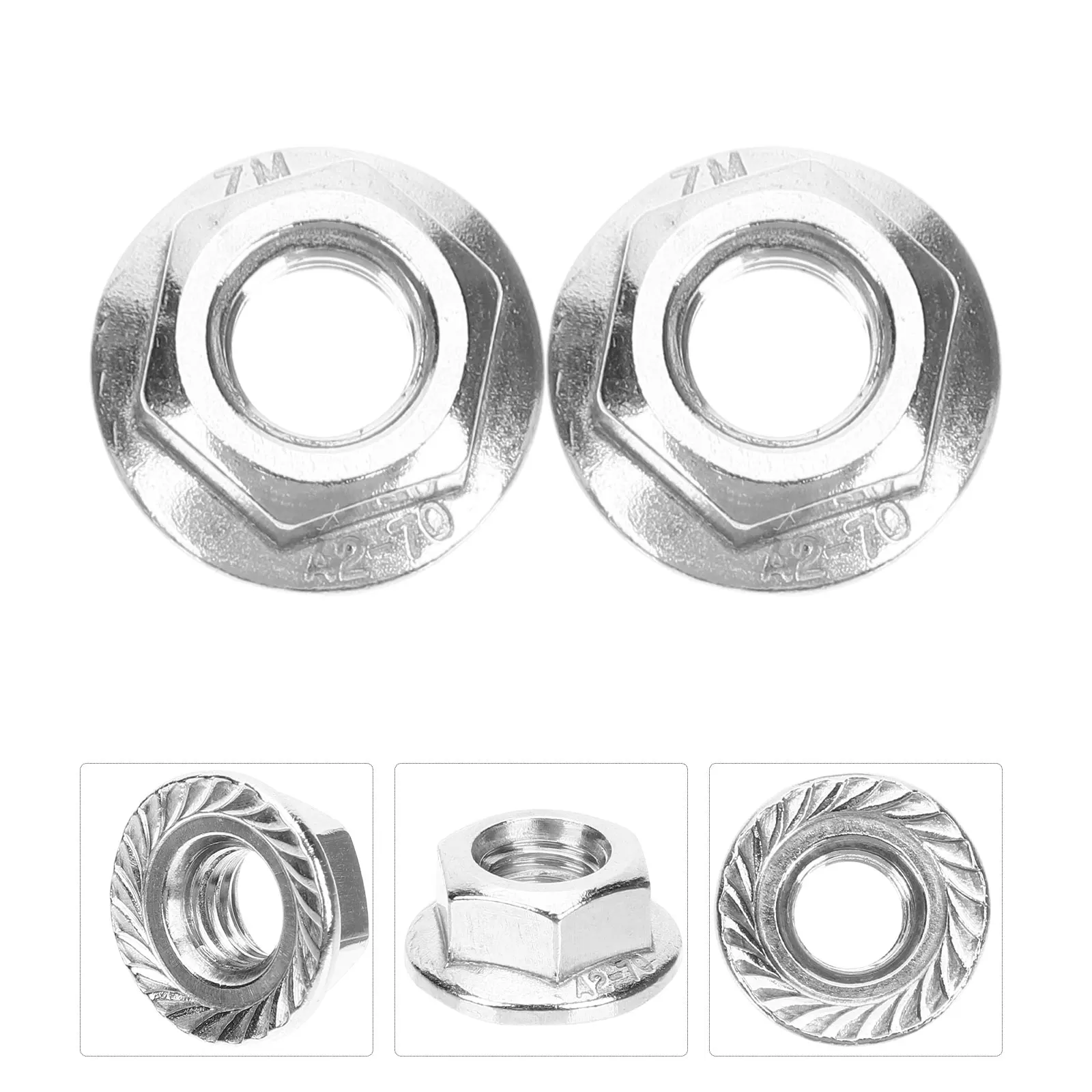 10 Pcs Flange Nut Stainless Steel Serrated M8 Nut Lock Nuts High Grade 304 Anti Rust Temperature Resistant Oxidation