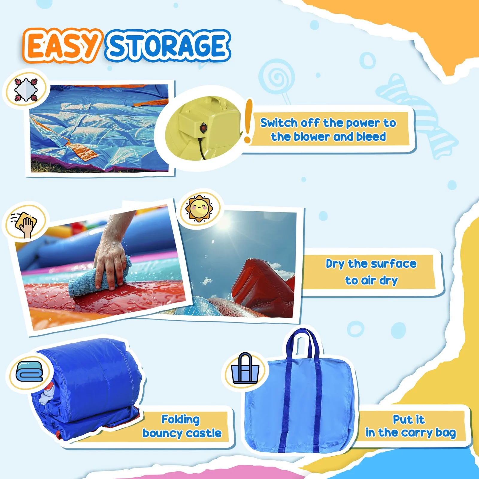

5-in-1 Large Inflatable Bounce House, Inflatable Water Slide for Kids