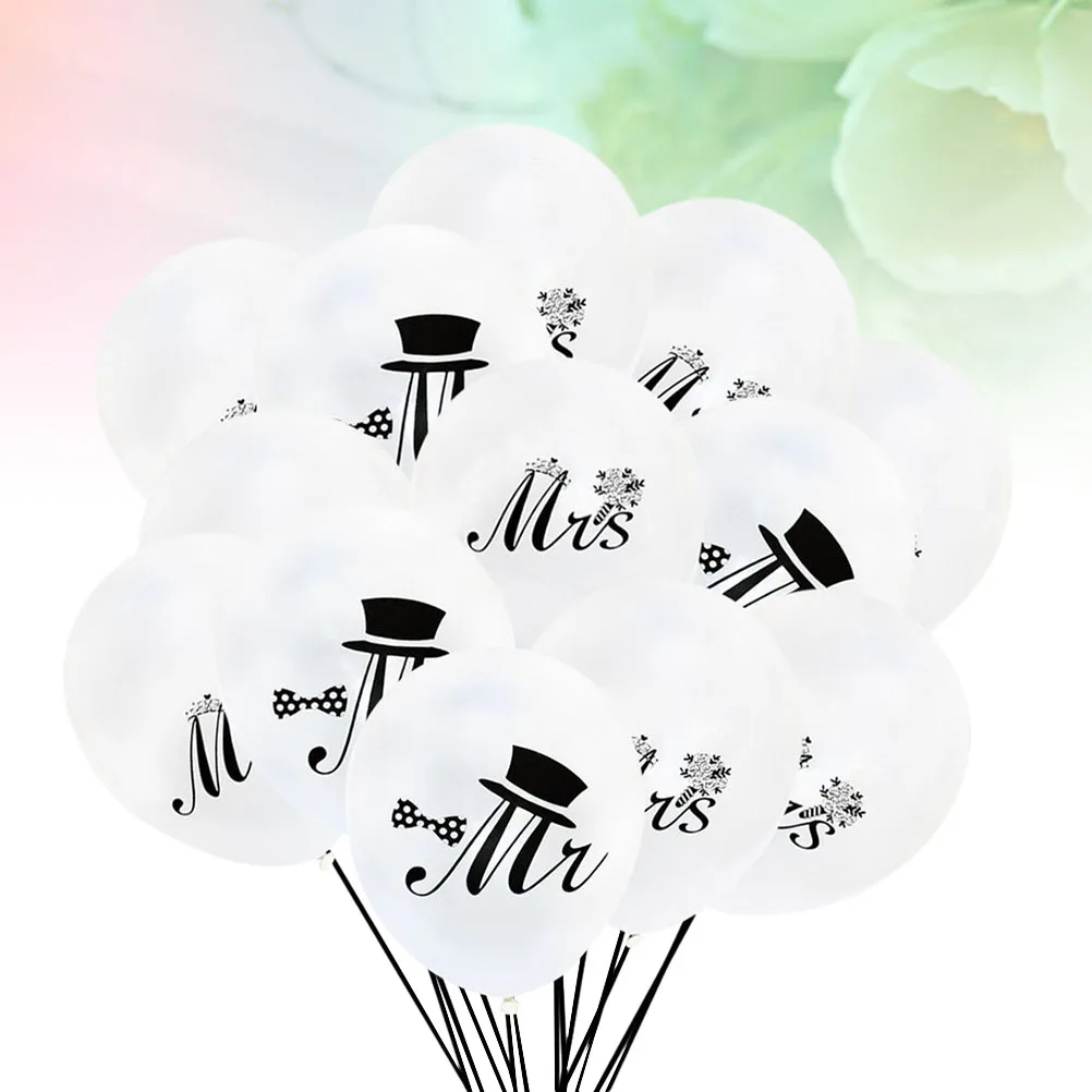 

50 Pcs Mr Mrs Set Wedding Birthday Party Latex Balloons Decoration Safety Balloons For Classroom Party