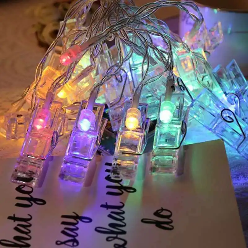 6 m 40 LEDs Lichterkette, Foto-Clip, Feengirlande, Lichterkette, batteriebetrieben, USB-betrieben, für Hochzeit, Geburtstag, Party, Weihnachtsdekoration 02 – Detail 16