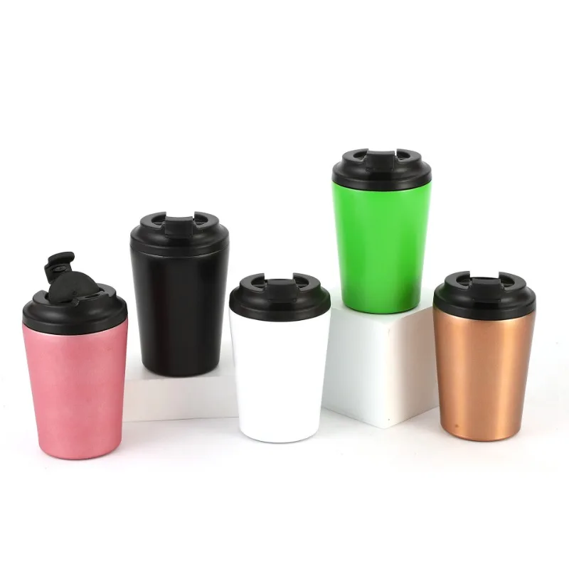 12oz Customizabl Insulated cup stainless steel coffee mug insulated water hot and cold juice ice drink leak proof bottle