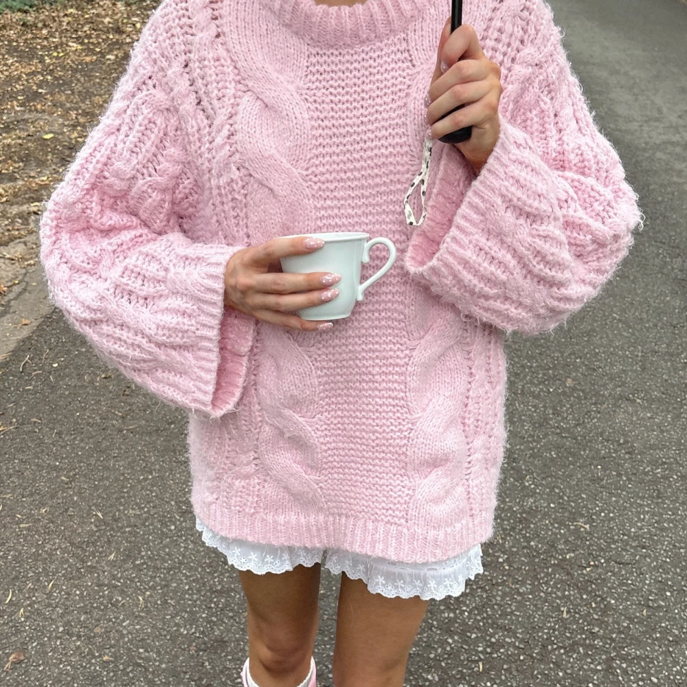 

Yaminiya осенне-зимний толстый топ из жареного теста, женский винтажный тонкий пуловер, свитер, женский свитер большого размера, новинка 2023 года