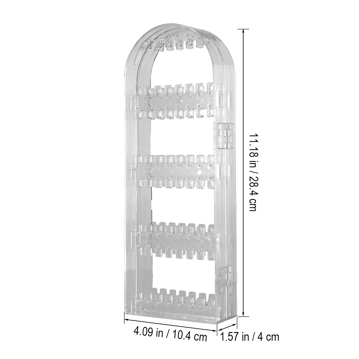 

Plastic Jewelry Organizer Stand 120-Hole Foldable Door Design Necklace Ring Bracelet Display Rack for Clean Vanity Counter