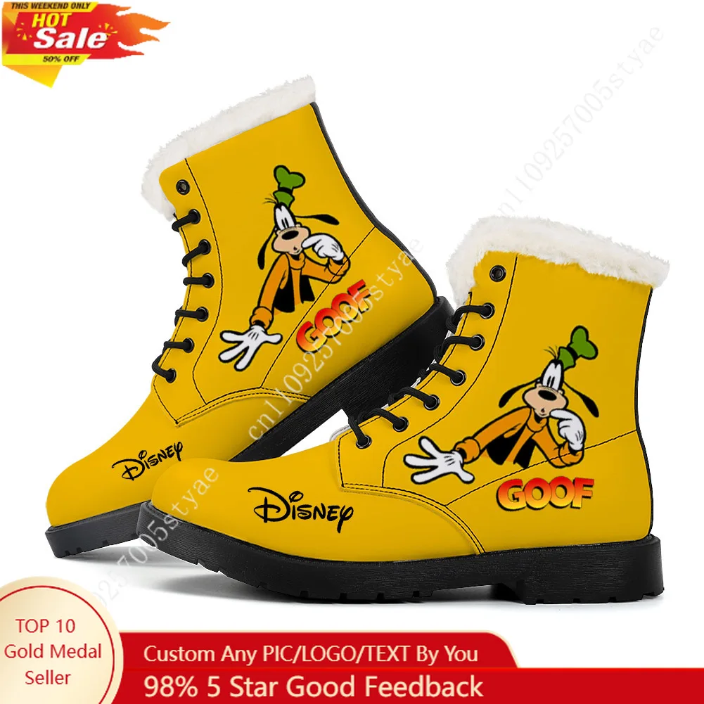

Disney Goofy Plush Keep Warm Boots Mens Womens Winter Outdoor Hiking Snow Boots