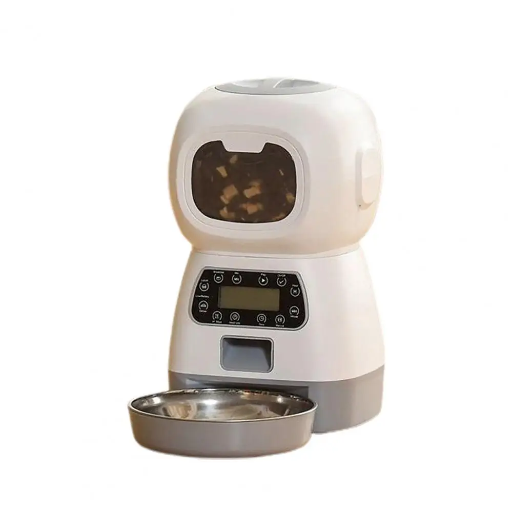 

Useful Dog Cat Dry Food Dispenser Timer Feeder with Metal Bowl Automatic Cat Feeder Programmable for Pet Shop