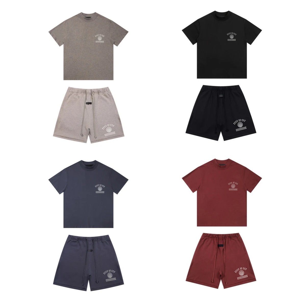 

Trendy Brand The University Collection T shirt Shorts Set High Quality Cotton Short Sleeve T-shirt Drawstring Shorts Sets Unisex