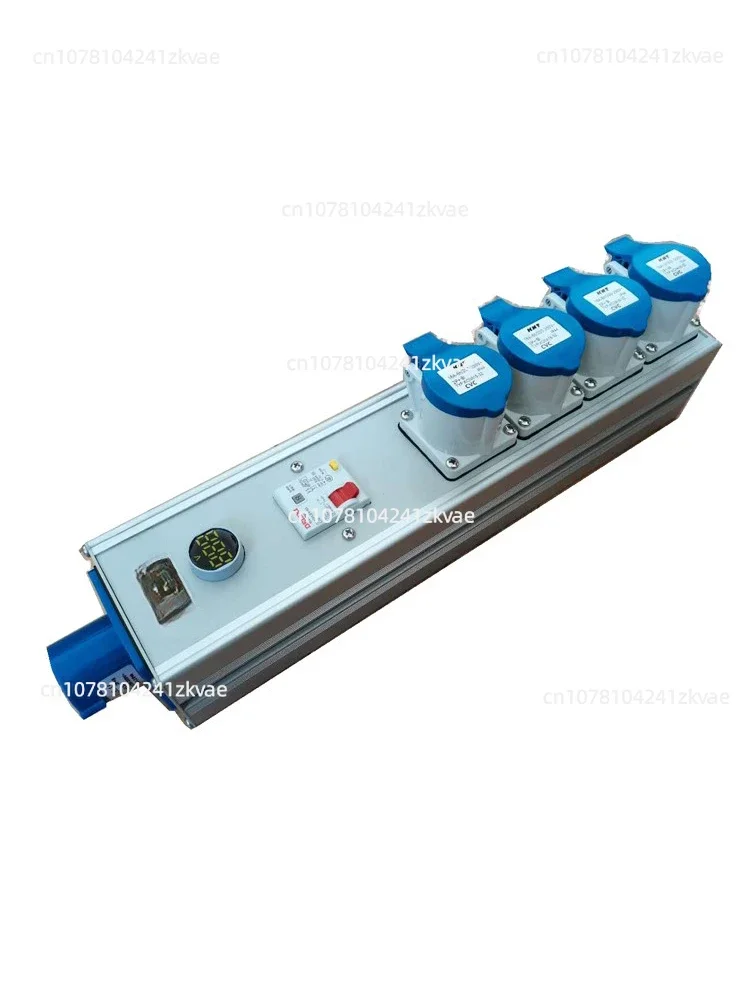 

4-way output with empty stage performance power box, 16 ampera industrial plug-in and distribution box, 220 input distribution