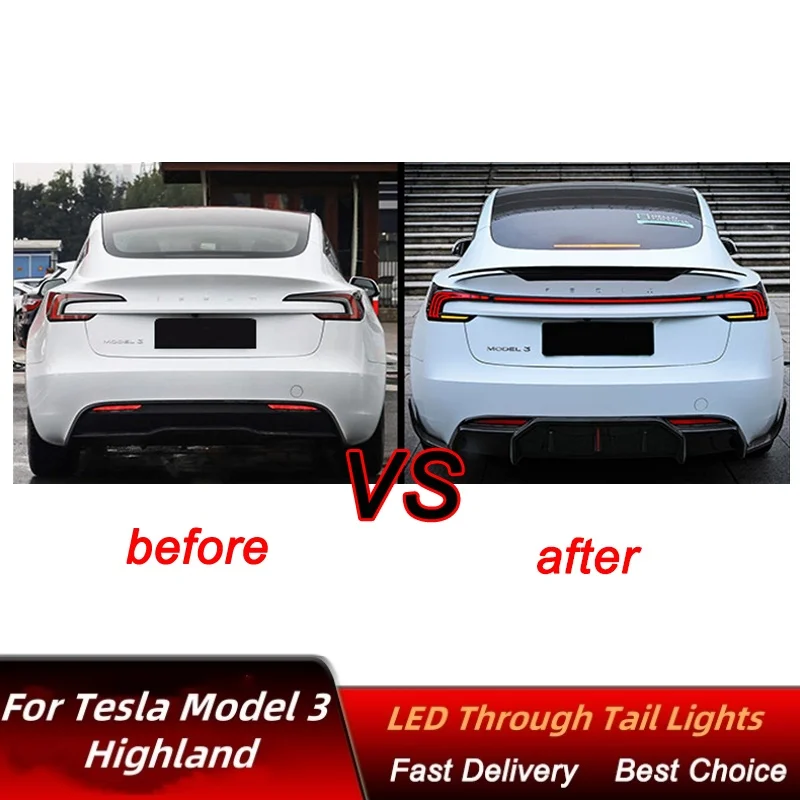 الذيل ضوء بار ل تسلا نموذج 3 الاتحاد الأوروبي/الولايات المتحدة المصابيح الخلفية الجمعية مصباح ليد خلفي بدوره مصباح إشارة الذيل مجموعة مصابيح نمط جديد