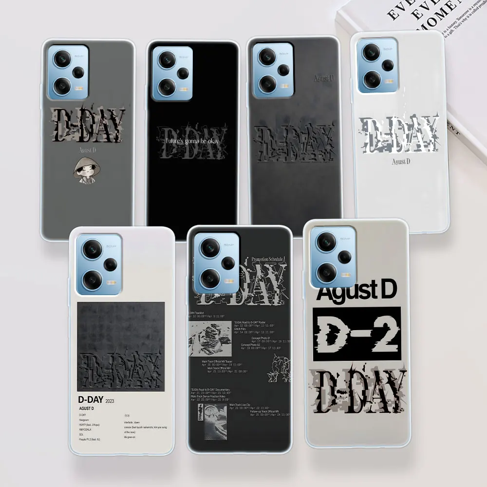 SUGA D-DAYs Case for Xiaomi Redmi Note 12 11 Pro Plus 11S 10 7 8 9 10 10S 8T 9S 9T 11T 11E 12S TPU Transparent Soft Phone Cover