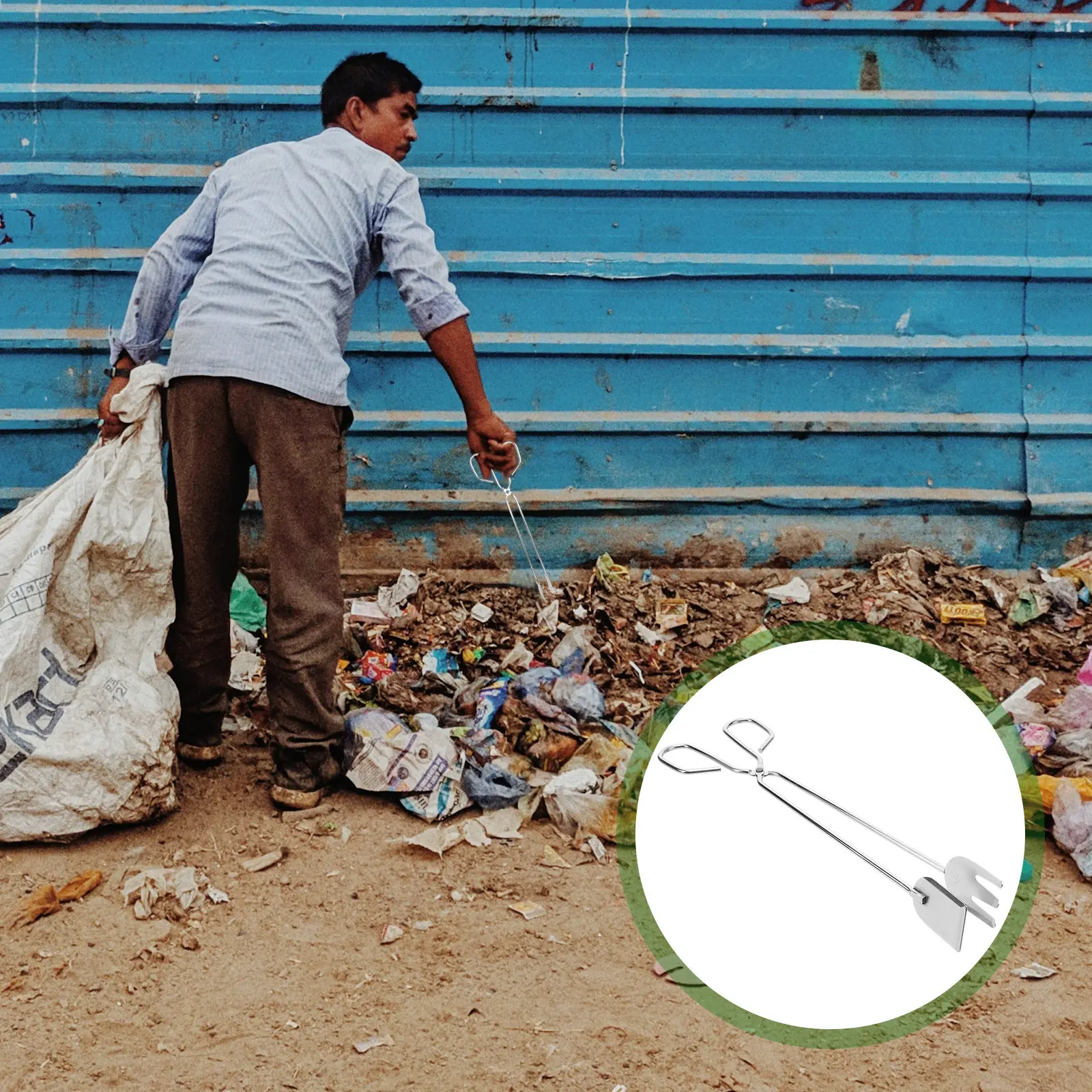 

Набор из 4 щипцов для мусора из нержавеющей стали, 32 см, длинные щипцы-ножницы для сбора мусора, инструмент для уборки на природе, для кемпинга, походов