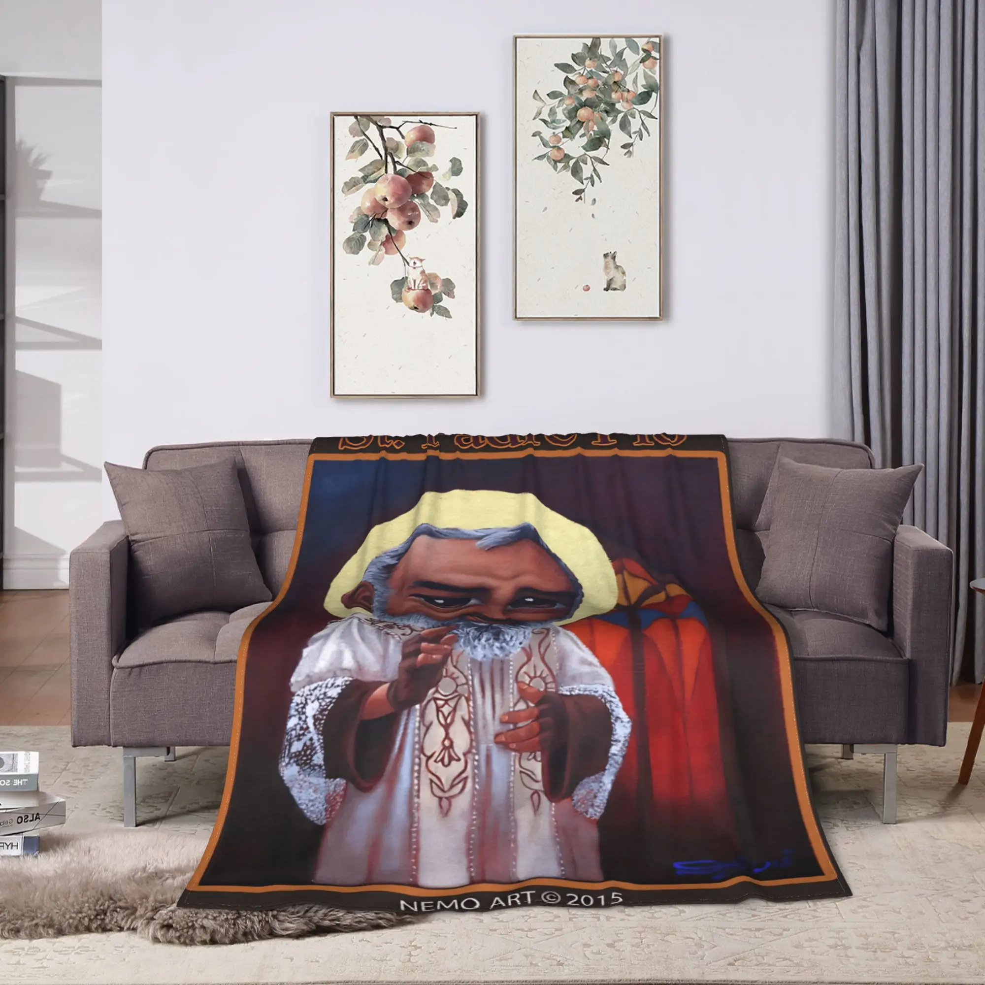 Padre Pio Of Pietrelcina Flannel Blanket Winter Stay With Me Warm Soft Throw Blanket for Adult Home Bedspread Sofa Bed Cover