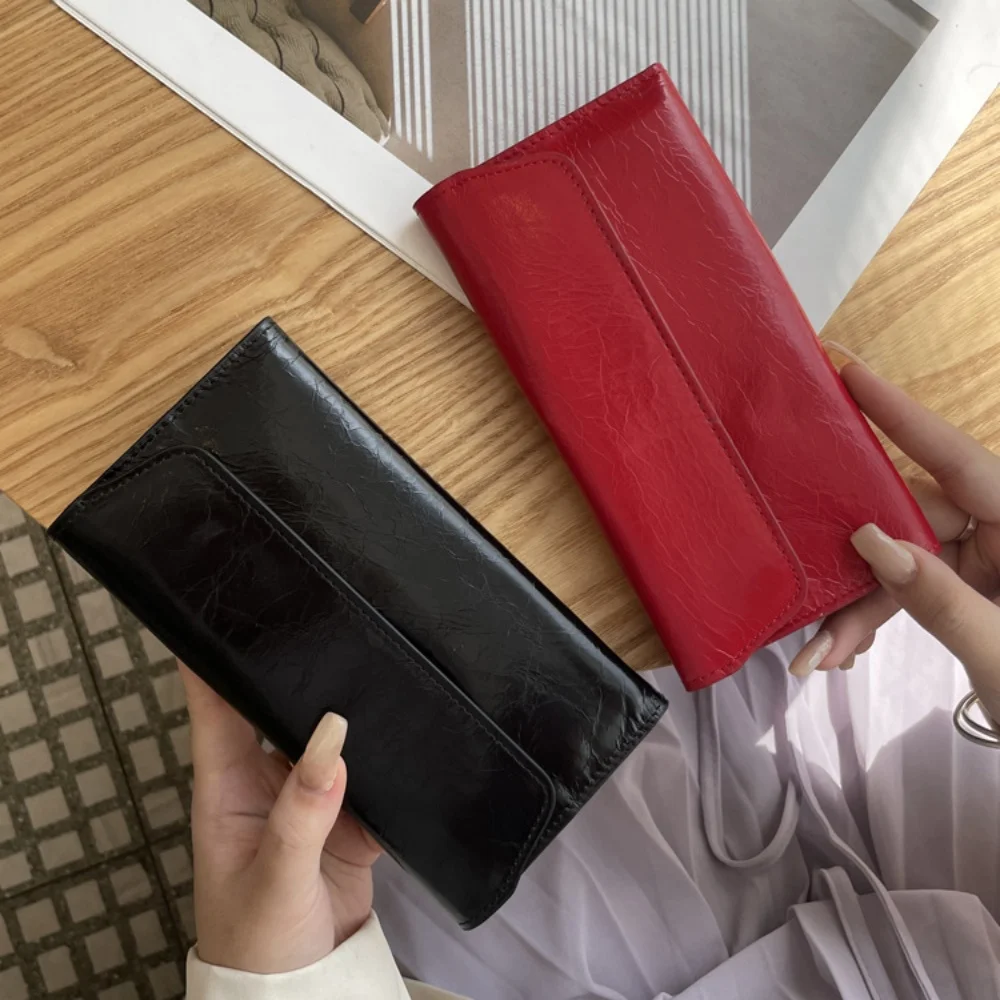 กระเป๋าสตางค์หนังวัวแท้แบบยาว พร้อมคลิปหนีบเงิน ดีไซน์หรูหรา สำหรับผู้หญิง เหมาะเป็นของขวัญสำหรับงานเลี้ยงอาหารค่ำหรือโอกาสพิเศษ