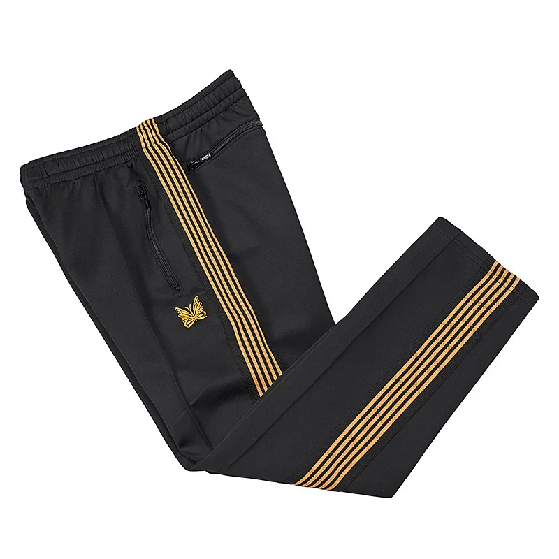 New Black Pants Men Woman Side Edge Stripe Weaving Logo Embroidery High Quality Loose Casual Sweatpants Trousers