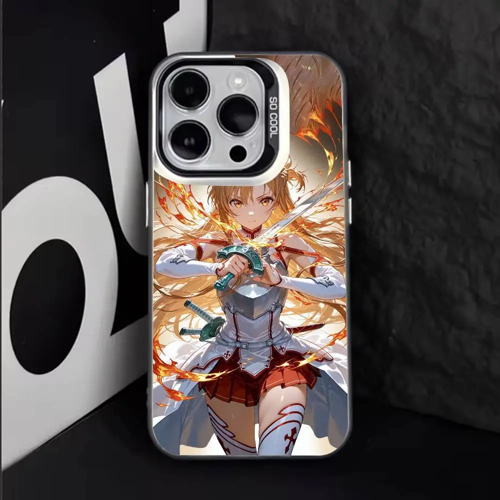 Чехол для телефона Y-Yuuki Anime A-Asuna для iPhone17,16,15,14,13,12,11 Plus, Pro Max, белый матовый противоударный чехол