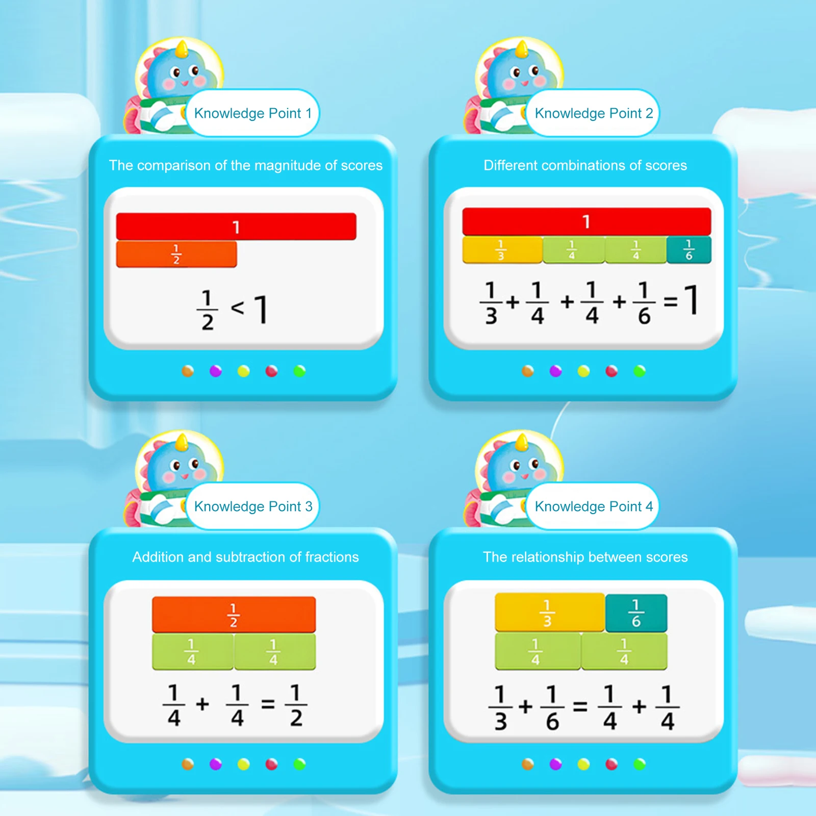 자석 분수 시연 책 수학 교구 세트 어린이 및 교실을 위한 자석 분수 교육 퍼즐